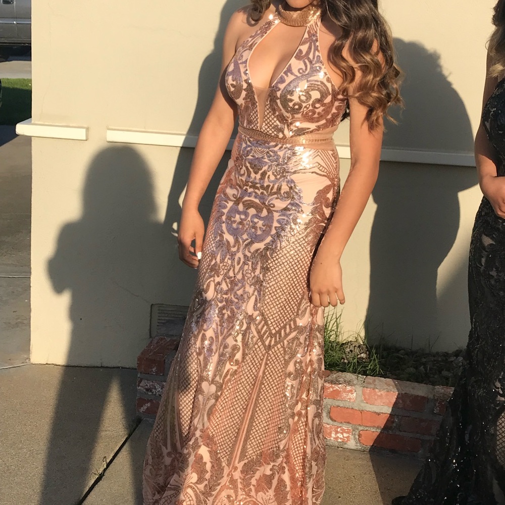 Rose gold prom dress